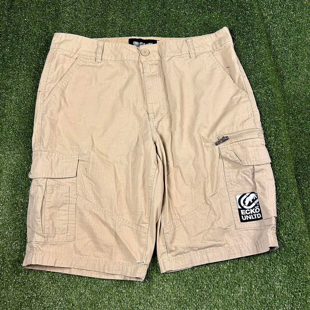 Ecko-unltd Men's Tan and Cream Shorts